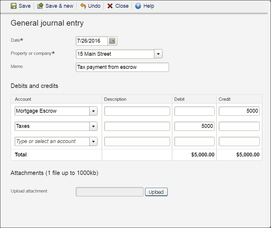 Add a mortgage (including amortization and escrow)