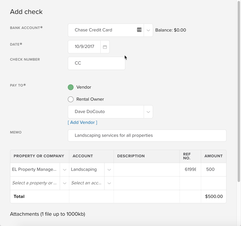 How to track credit card expenses in Buildium