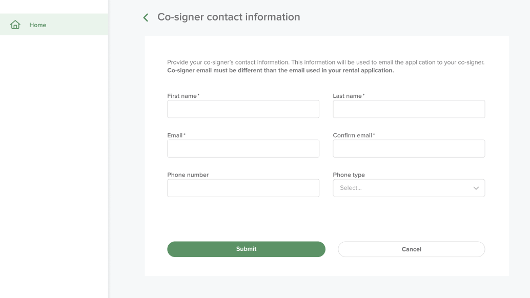 Enabling and Managing CoSigner Rental Applications