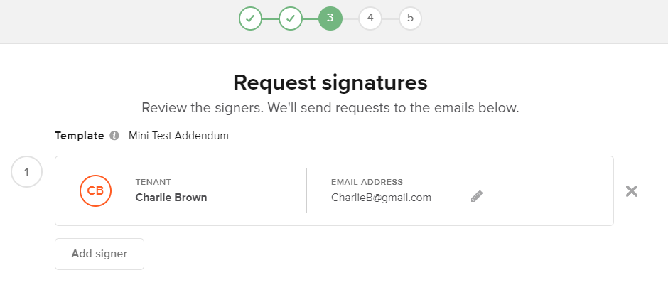 eSignature for Lease Addenda