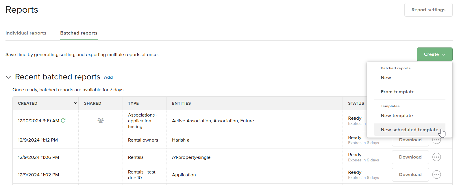Schedule Batched Reports
