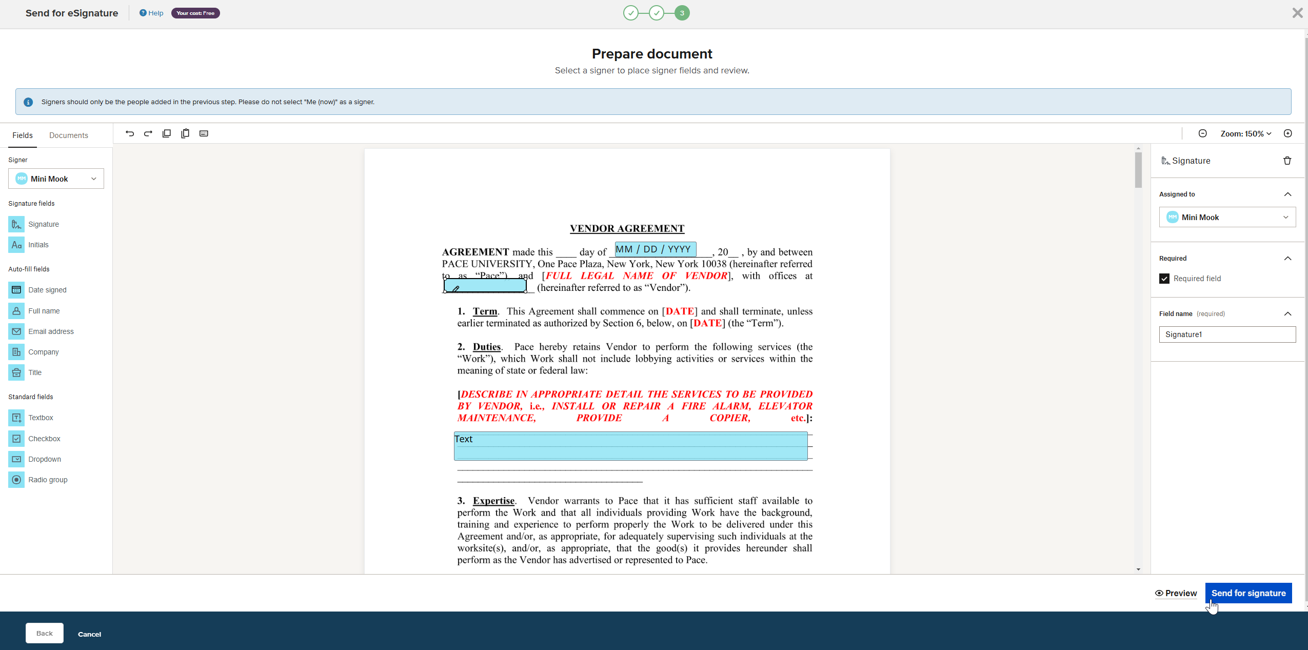 eSignature for Other Documents