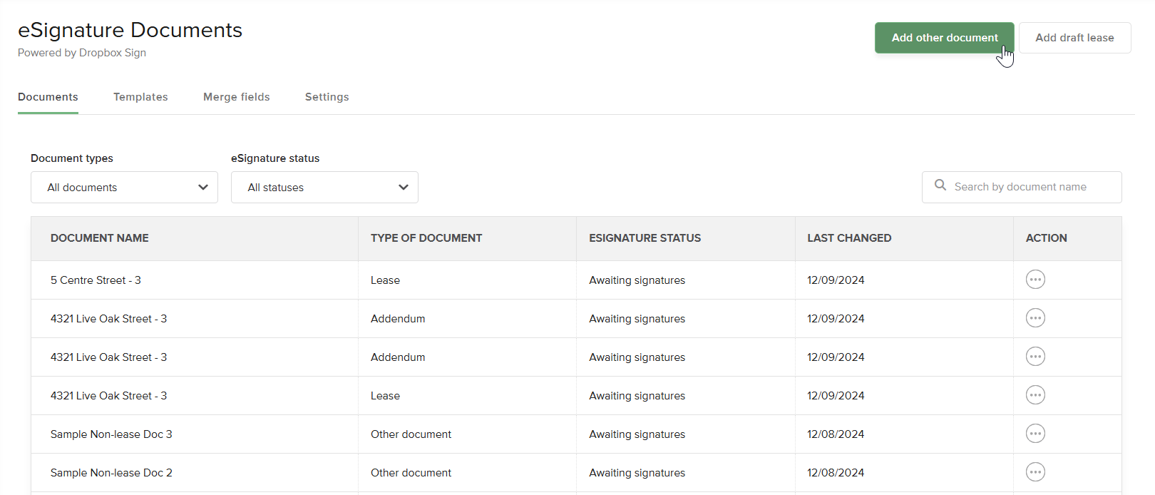 eSignature for Other Documents