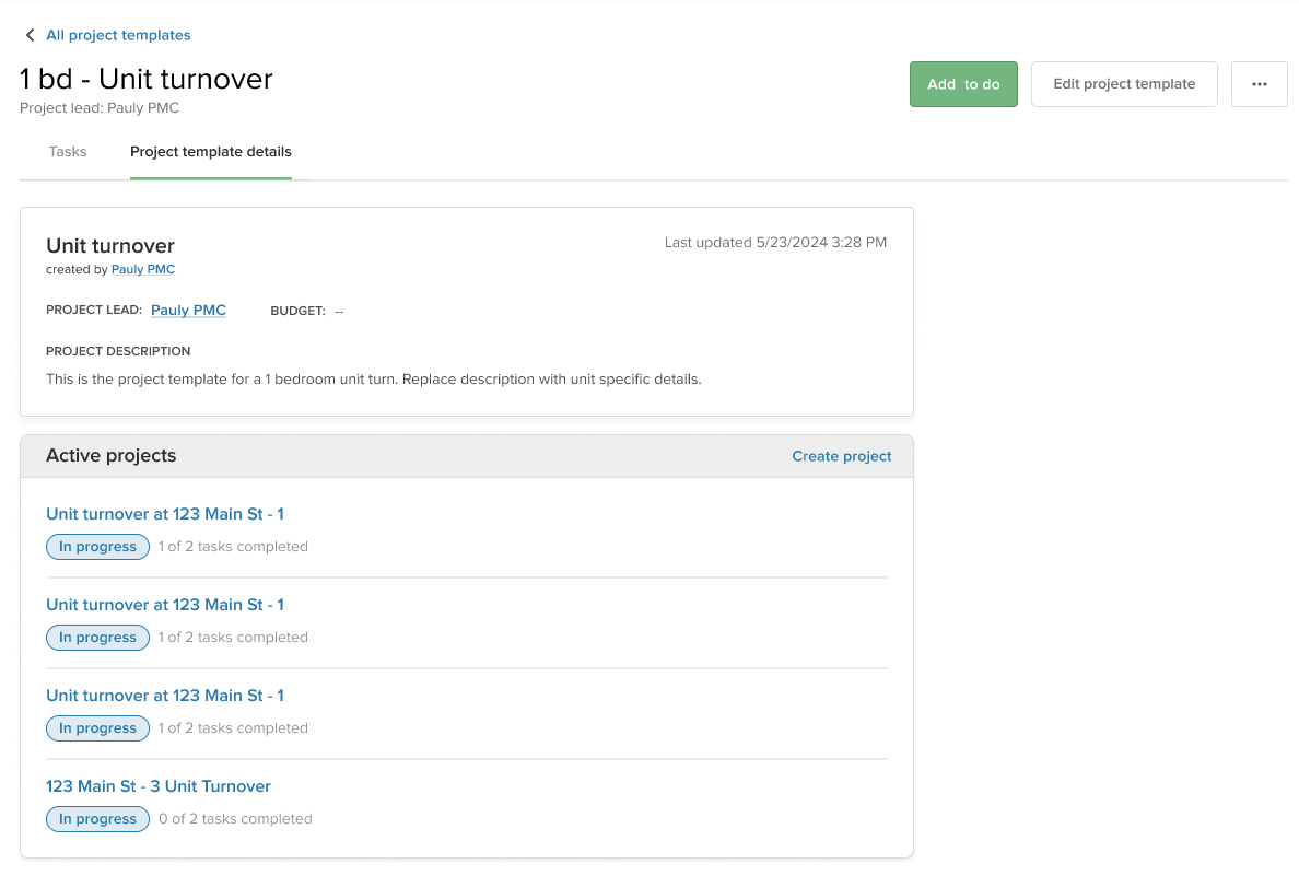 Maintenance Project Templates
