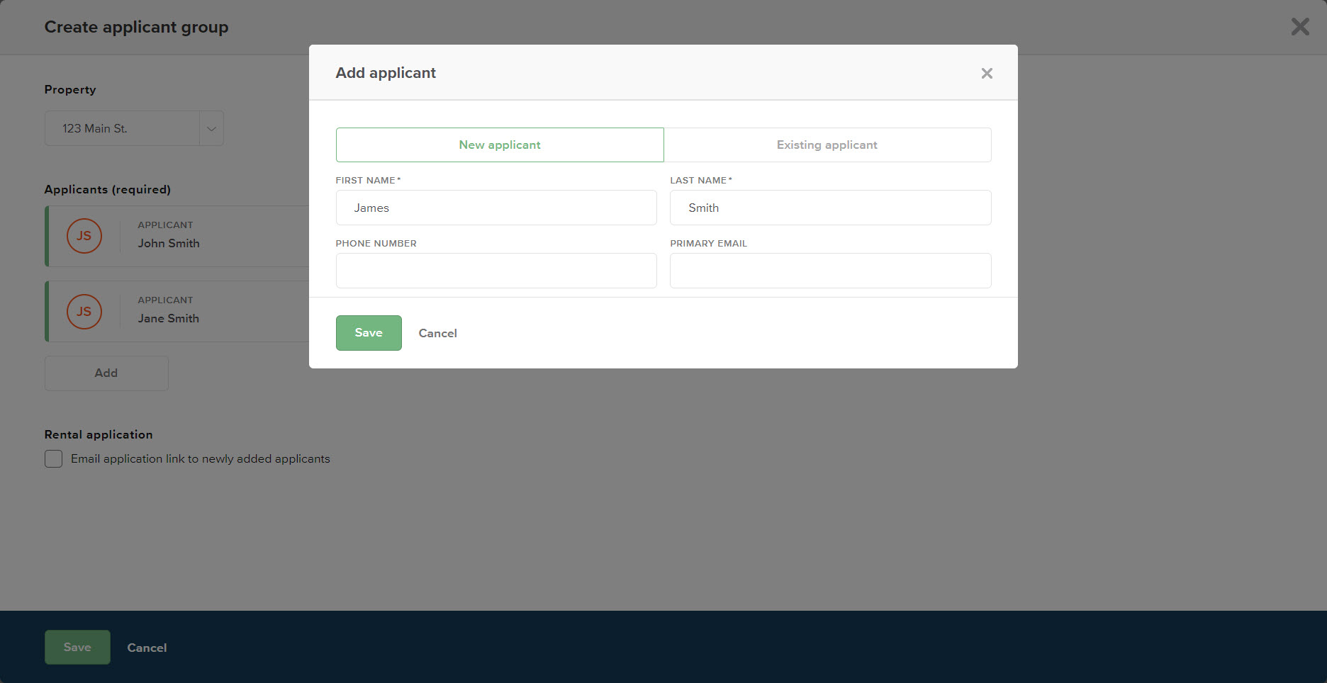 Group applications for the same unit