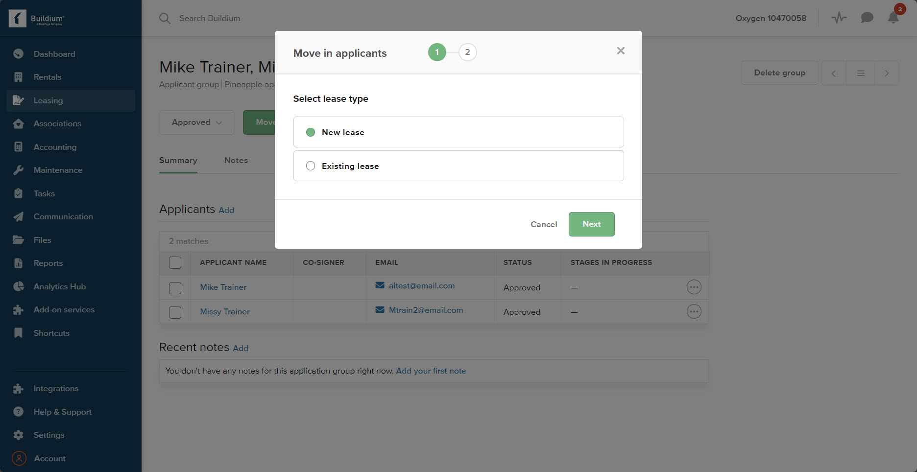 Group applications for the same unit